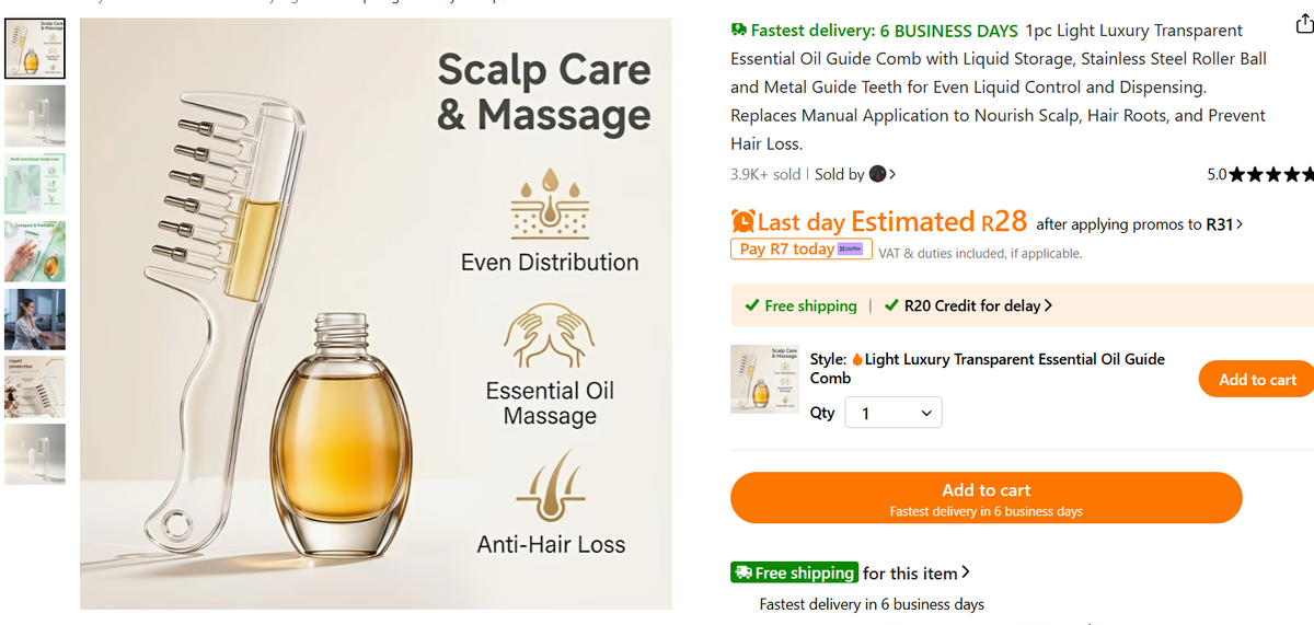 Sliqd Aura™ ScalpSliq Oil Massage Comb